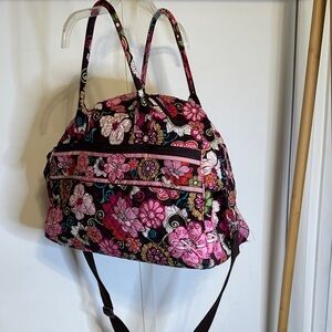 Vera Bradley Pink and Black Floral Travel Bag